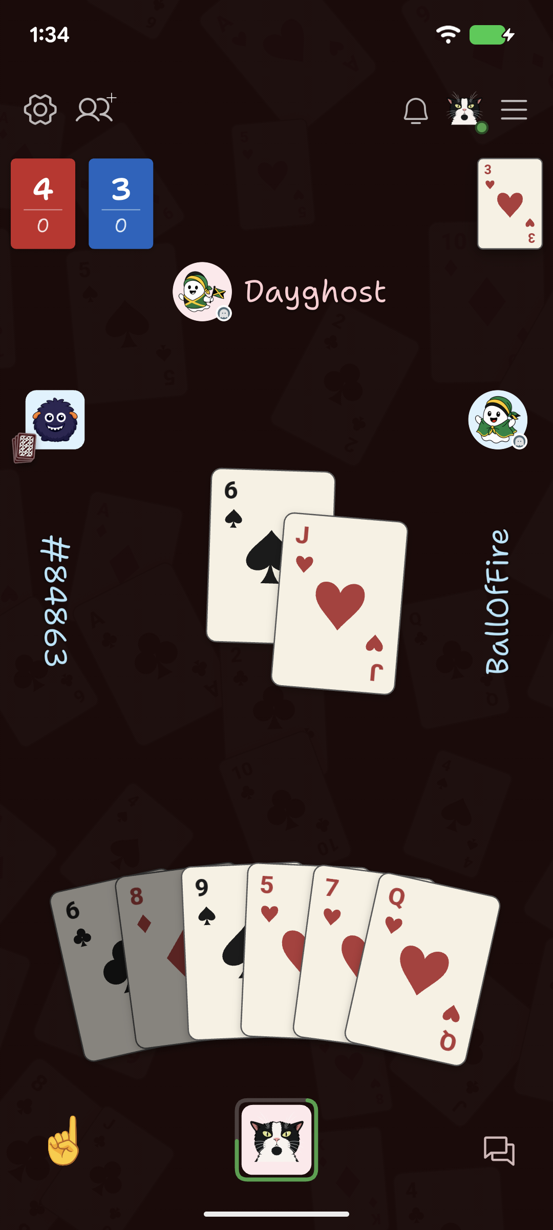 HangJack All Fours game screen